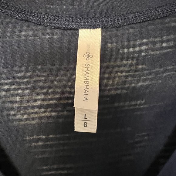 Blue Shambhala Top with slit back (see photo) & V-neck front in Large - Picture 2 of 3